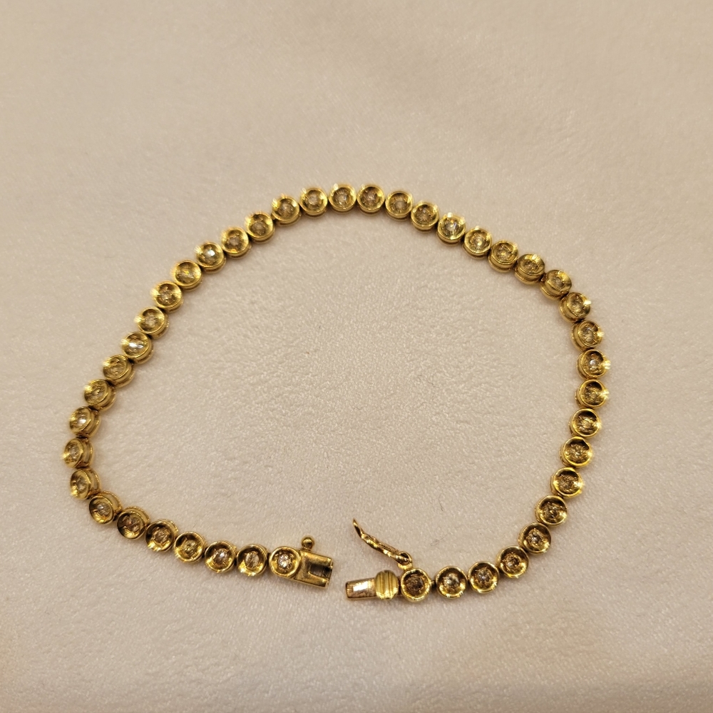 18k Japan Gold Tennis Bracelet 16 cm